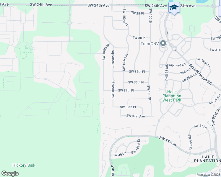 map of restaurants, bars, coffee shops, grocery stores, and more near 3721 Southwest 105th Street in Gainesville