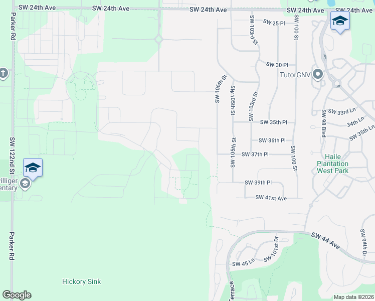 map of restaurants, bars, coffee shops, grocery stores, and more near 10922 Southwest 36th Place in Gainesville