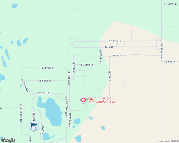 map of restaurants, bars, coffee shops, grocery stores, and more near 7239 Southeast 80th Street in Trenton