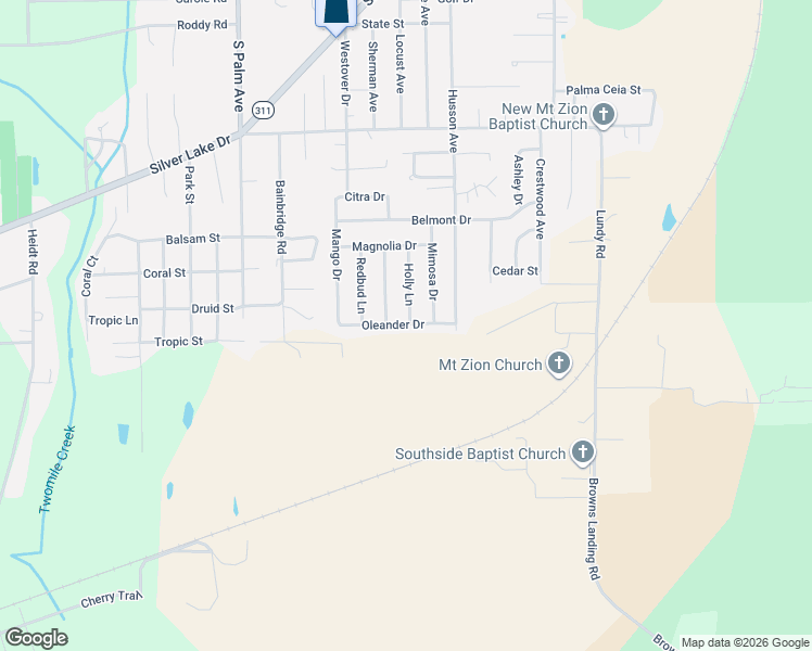 map of restaurants, bars, coffee shops, grocery stores, and more near 232 Holly Lane in Palatka