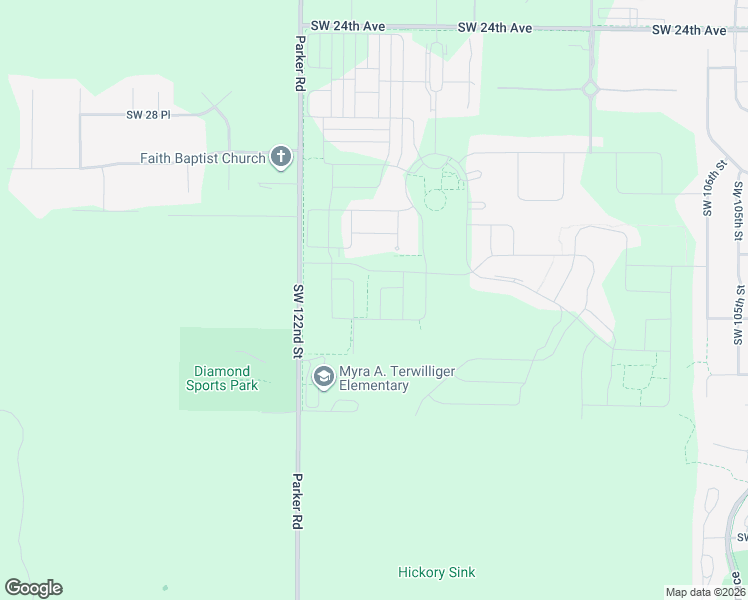 map of restaurants, bars, coffee shops, grocery stores, and more near 3997-3999 Southwest 122nd Street in Archer