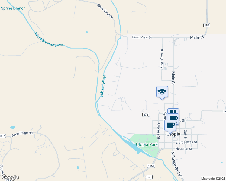 map of restaurants, bars, coffee shops, grocery stores, and more near 1 Brandon in Utopia