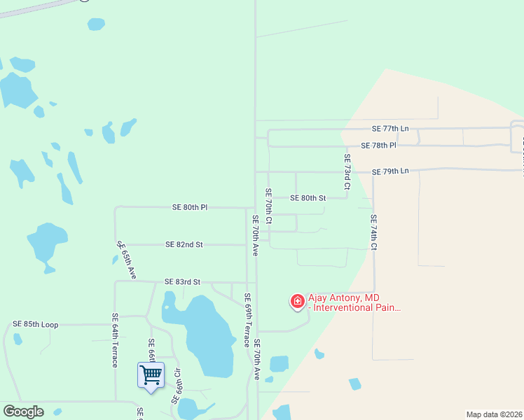 map of restaurants, bars, coffee shops, grocery stores, and more near 8051-8099 Southeast 70th Avenue in Trenton