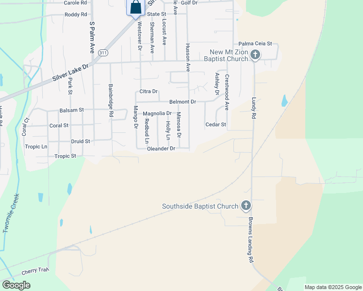 map of restaurants, bars, coffee shops, grocery stores, and more near 235 Mimosa Drive in Palatka