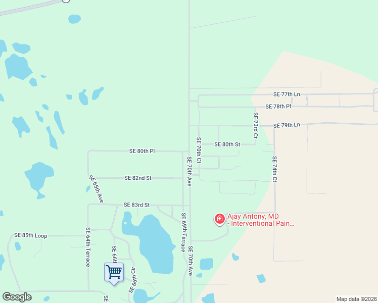 map of restaurants, bars, coffee shops, grocery stores, and more near 8051 Southeast 70th Avenue in Trenton