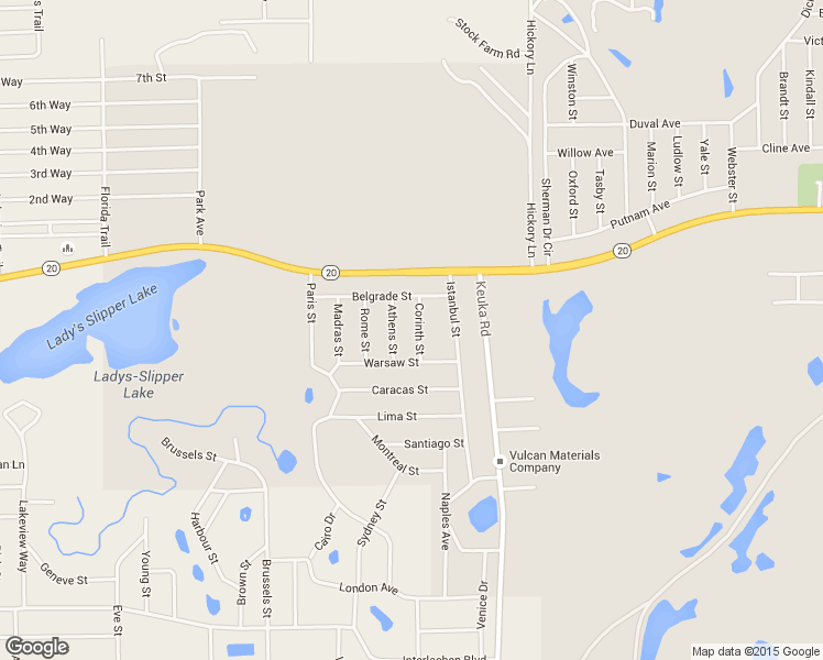 map of restaurants, bars, coffee shops, grocery stores, and more near 109 Corinth St in Interlachen