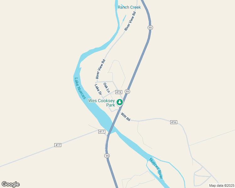 map of restaurants, bars, coffee shops, grocery stores, and more near 59 Mesquite Lane in Uvalde
