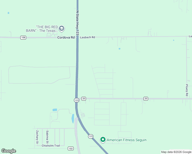 map of restaurants, bars, coffee shops, grocery stores, and more near 554 Farm to Market 20 in Seguin
