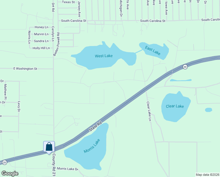 map of restaurants, bars, coffee shops, grocery stores, and more near 156 Honeysuckle Court in Hawthorne