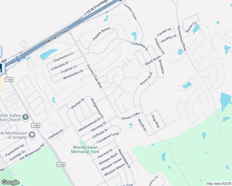 map of restaurants, bars, coffee shops, grocery stores, and more near 3608 Scenic Drive in Schertz