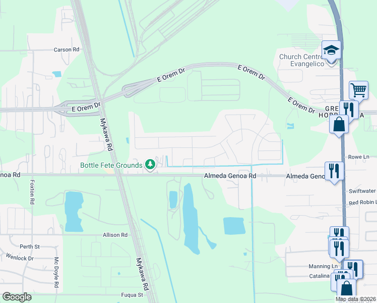 map of restaurants, bars, coffee shops, grocery stores, and more near 10809 Forbes Brook Drive (route 130 segments) in Houston