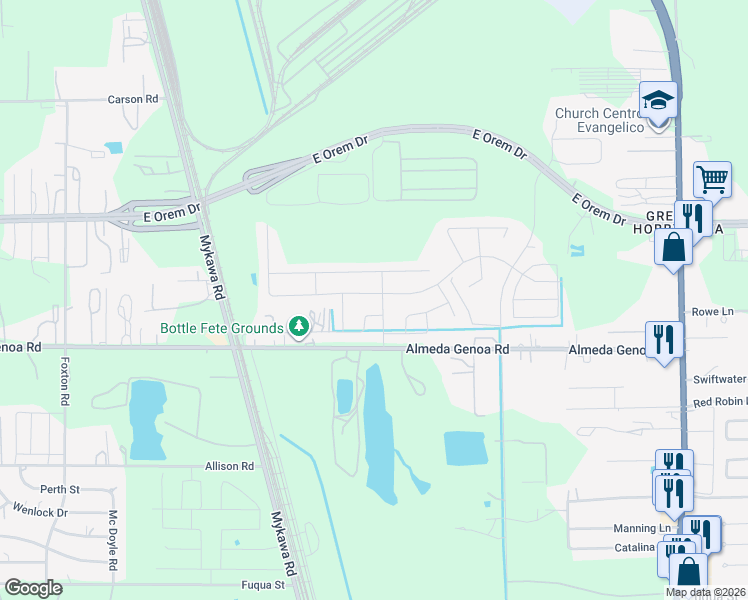 map of restaurants, bars, coffee shops, grocery stores, and more near 10809 Forbes Brook Drive (route 130 segments) in Houston