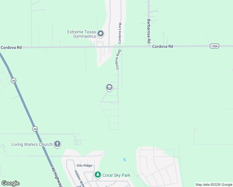 map of restaurants, bars, coffee shops, grocery stores, and more near 1257 Nickel Creek in New Braunfels