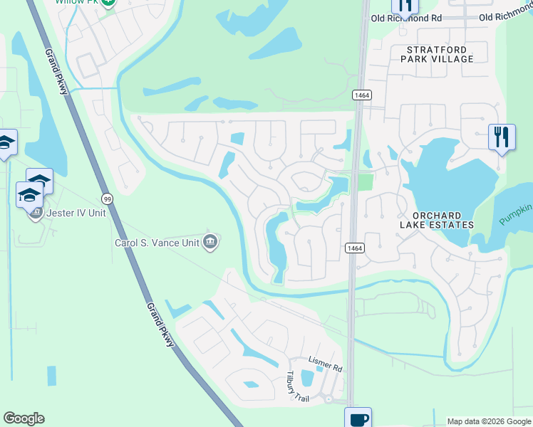 map of restaurants, bars, coffee shops, grocery stores, and more near 3907 Belle Cove Court in Richmond