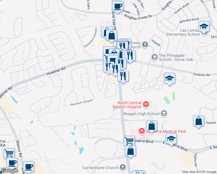 map of restaurants, bars, coffee shops, grocery stores, and more near 622 North Birdsong in San Antonio
