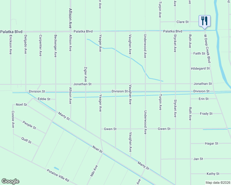 map of restaurants, bars, coffee shops, grocery stores, and more near 5025 Jonathan Street in Hastings