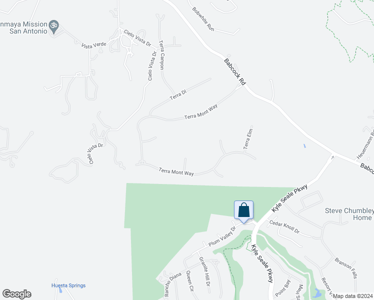 map of restaurants, bars, coffee shops, grocery stores, and more near 19323 Terra Brook in San Antonio