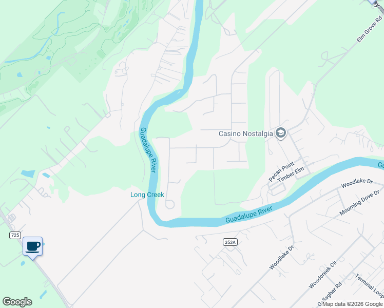 map of restaurants, bars, coffee shops, grocery stores, and more near 108 Bosque in Seguin