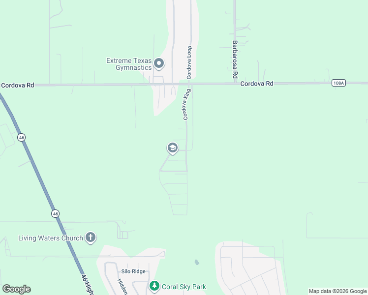 map of restaurants, bars, coffee shops, grocery stores, and more near 2724 Seneca court in Seguin