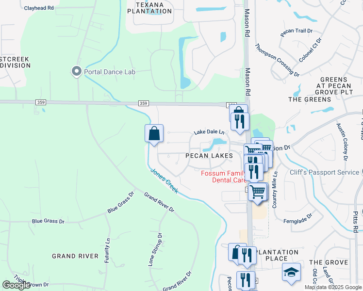 map of restaurants, bars, coffee shops, grocery stores, and more near 2615 Falling Forest Ct in Richmond