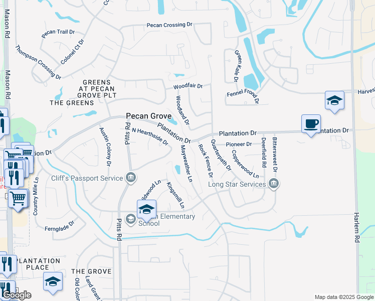 map of restaurants, bars, coffee shops, grocery stores, and more near 1926 Mayweather Lane in Richmond