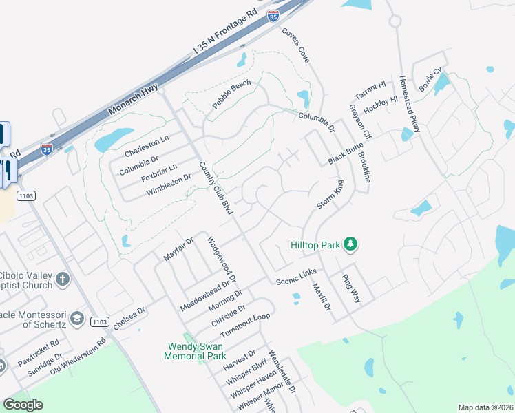 map of restaurants, bars, coffee shops, grocery stores, and more near 3632 Chestnut Court in Schertz