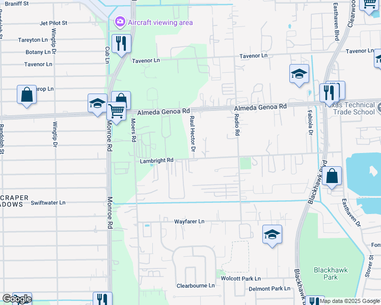 map of restaurants, bars, coffee shops, grocery stores, and more near 9918 Raul Hector Drive in Houston
