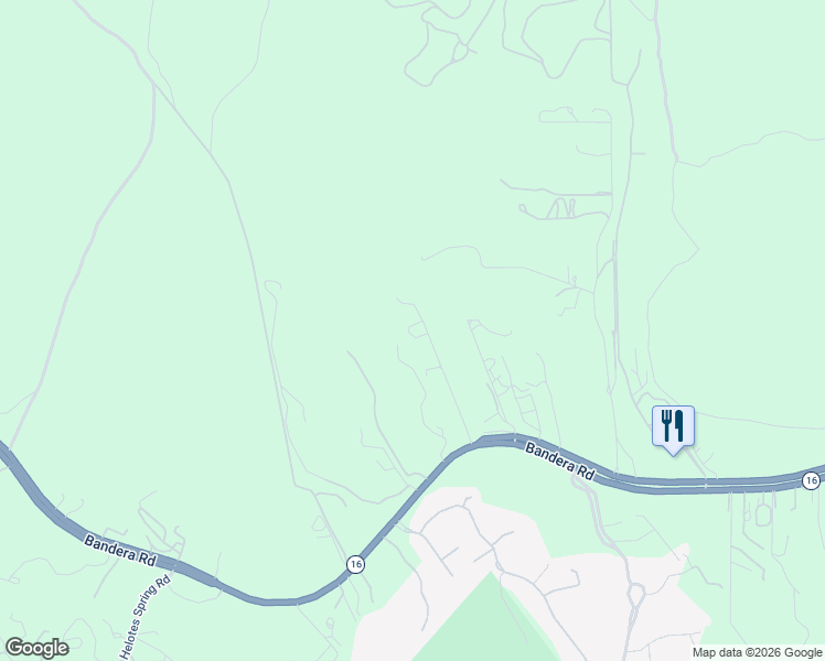 map of restaurants, bars, coffee shops, grocery stores, and more near 18674 Bandera Road in Helotes