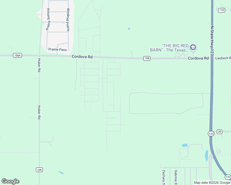 map of restaurants, bars, coffee shops, grocery stores, and more near 1016 County Road 108A in Seguin