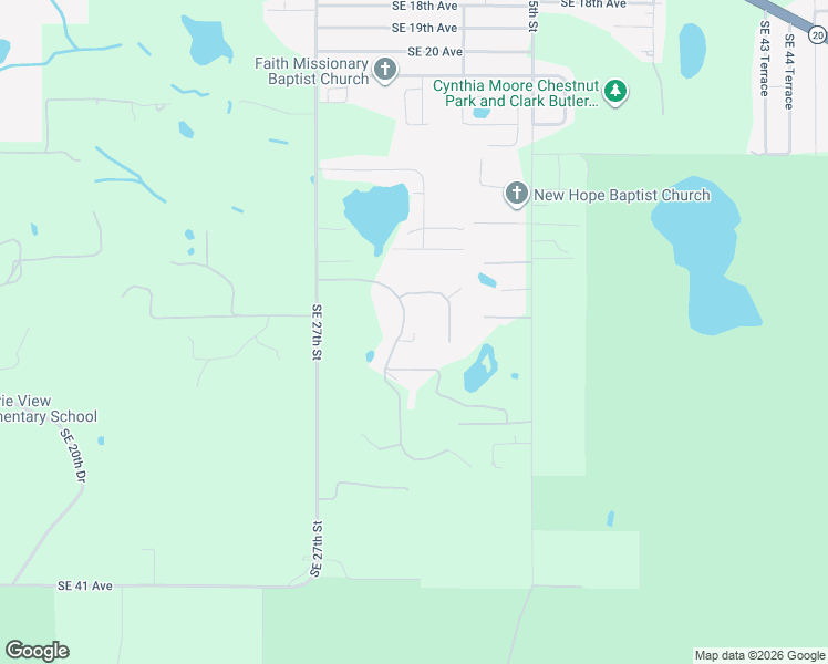 map of restaurants, bars, coffee shops, grocery stores, and more near 3105 Southeast 29th Boulevard in Gainesville