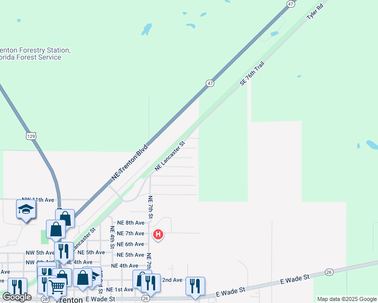 map of restaurants, bars, coffee shops, grocery stores, and more near 1102 Northeast 16th Avenue in Trenton