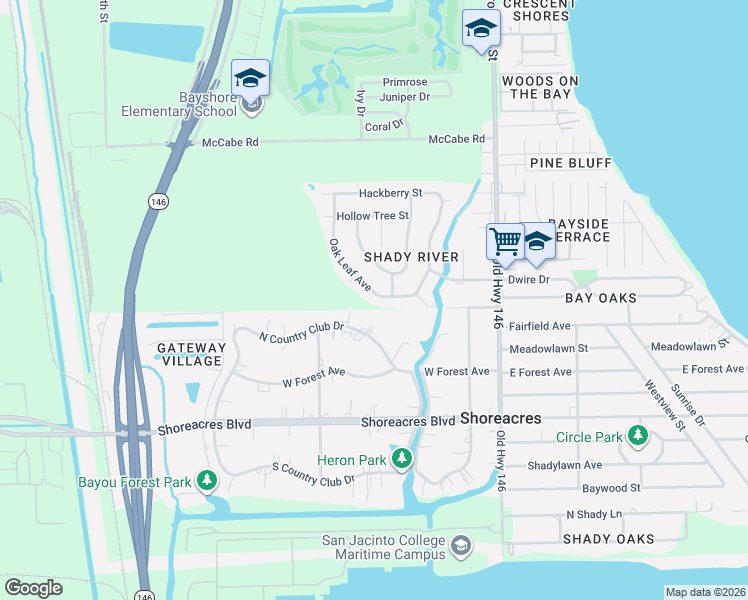 map of restaurants, bars, coffee shops, grocery stores, and more near in La Porte