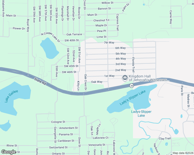 map of restaurants, bars, coffee shops, grocery stores, and more near 221 1st Way in Interlachen