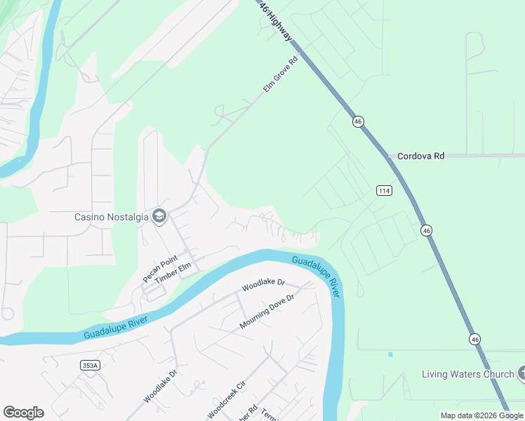 map of restaurants, bars, coffee shops, grocery stores, and more near 452 River Springs Drive in Seguin