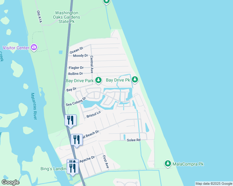 map of restaurants, bars, coffee shops, grocery stores, and more near 10 Nantucket Terrace in Palm Coast