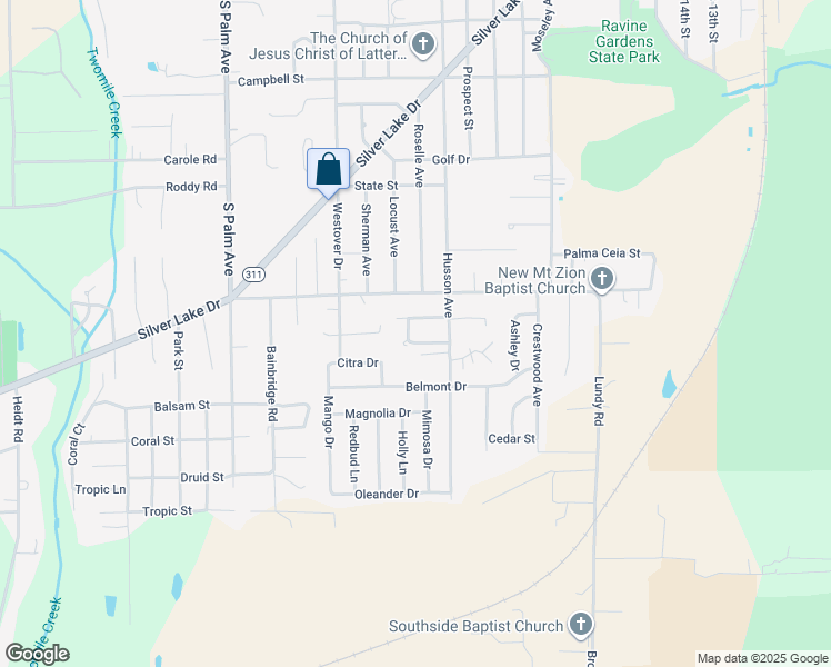 map of restaurants, bars, coffee shops, grocery stores, and more near 2408 Leigh Terrace in Palatka