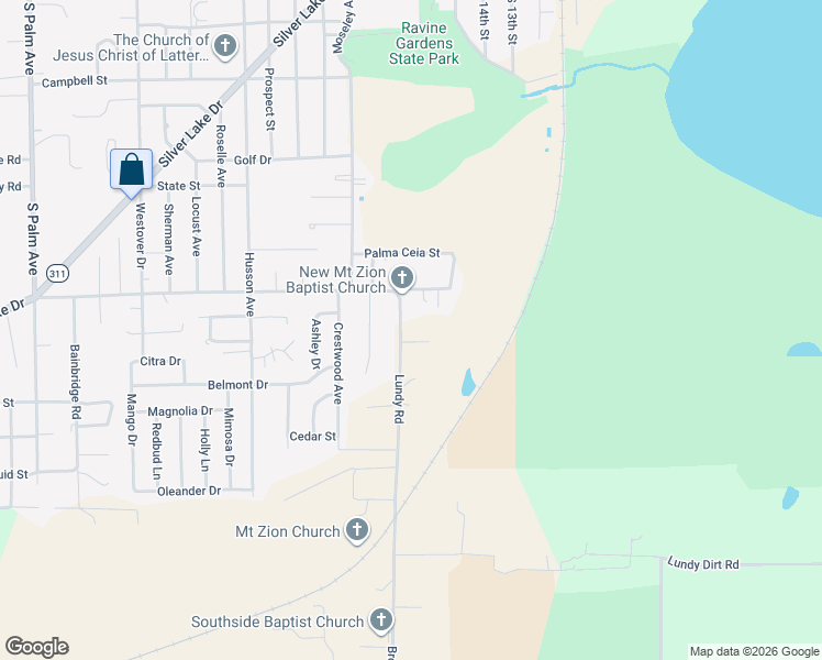 map of restaurants, bars, coffee shops, grocery stores, and more near 2407 Lundy Road in Palatka
