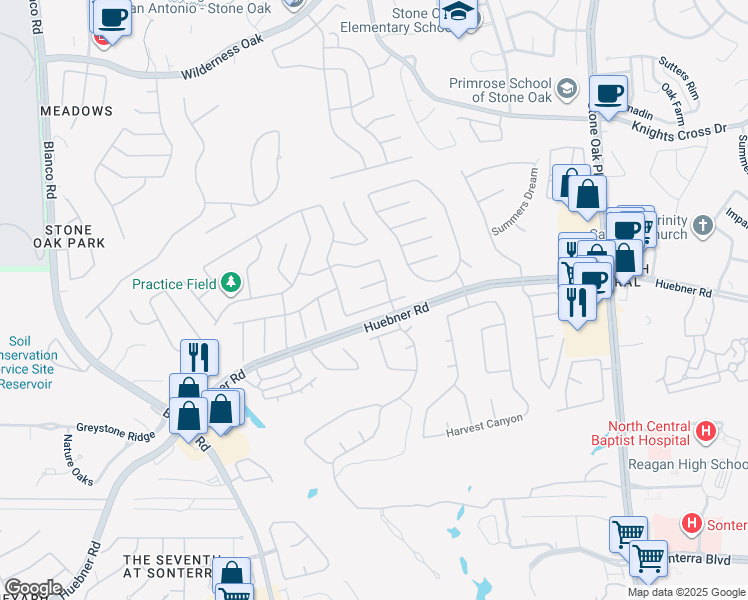 map of restaurants, bars, coffee shops, grocery stores, and more near 706 Pepper Oak in San Antonio