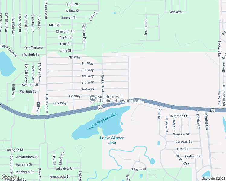 map of restaurants, bars, coffee shops, grocery stores, and more near 144 2nd Way in Interlachen