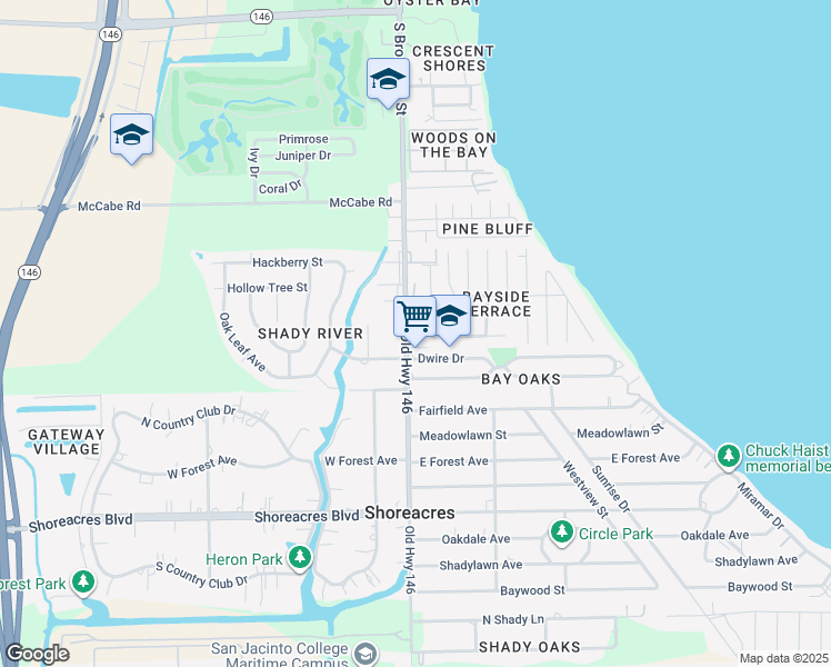 map of restaurants, bars, coffee shops, grocery stores, and more near 327 Falk Avenue in La Porte