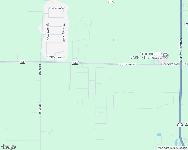 map of restaurants, bars, coffee shops, grocery stores, and more near 1119 County Road 108A in Seguin