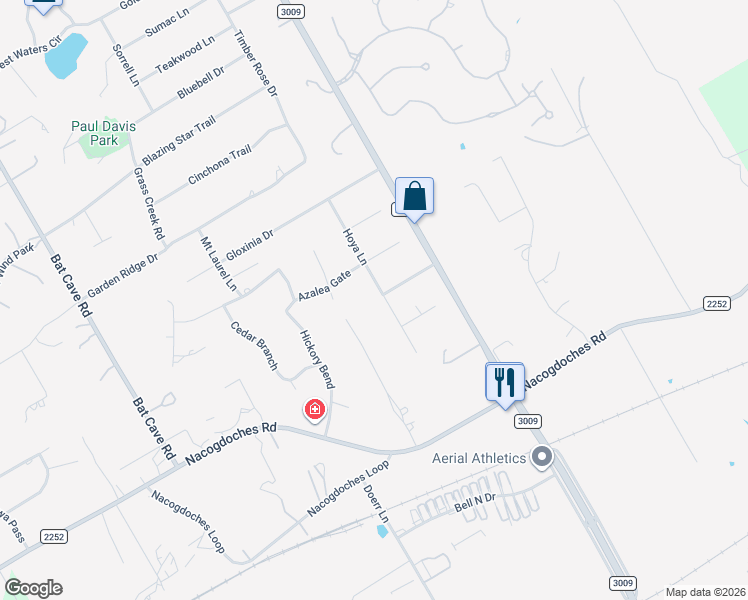 map of restaurants, bars, coffee shops, grocery stores, and more near 20129 Hoya Lane in San Antonio