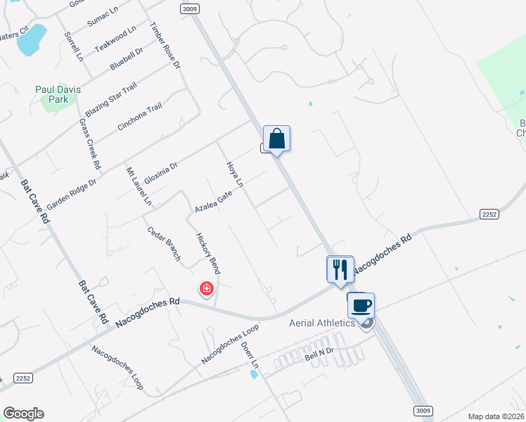 map of restaurants, bars, coffee shops, grocery stores, and more near 20129 Hoya Lane in San Antonio