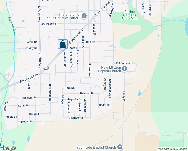 map of restaurants, bars, coffee shops, grocery stores, and more near 2315 Edgemoor Street in Palatka