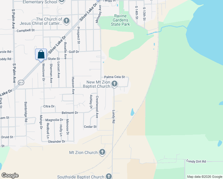 map of restaurants, bars, coffee shops, grocery stores, and more near 2404 Lundy Road in Palatka