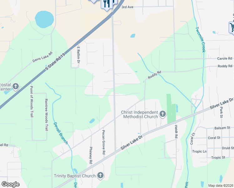 map of restaurants, bars, coffee shops, grocery stores, and more near 1059 South Moody Road in Palatka