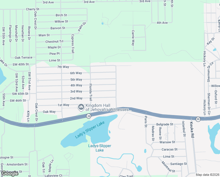 map of restaurants, bars, coffee shops, grocery stores, and more near 122 4th Way in Interlachen