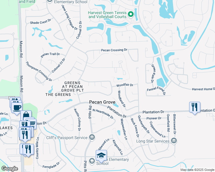 map of restaurants, bars, coffee shops, grocery stores, and more near 2215 Leisure Lane in Richmond