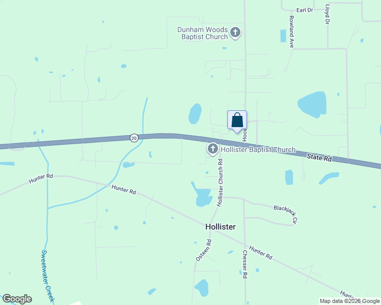 map of restaurants, bars, coffee shops, grocery stores, and more near 100 Old Vineyard Trail in Palatka