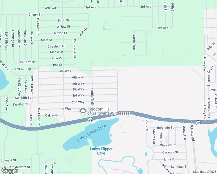 map of restaurants, bars, coffee shops, grocery stores, and more near 122 4th Way in Interlachen